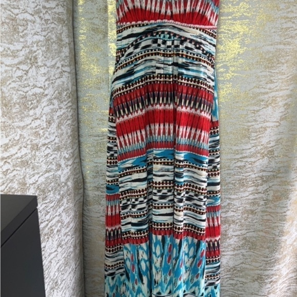 Papillon Women’s Multicolor Low Cut Maxi Dress Size XL - Picture 4 of 14